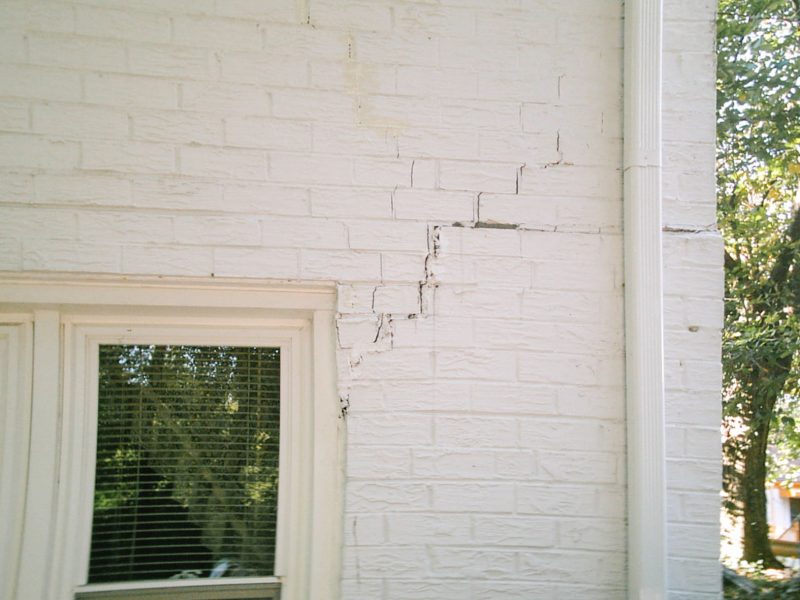 window frame with crack