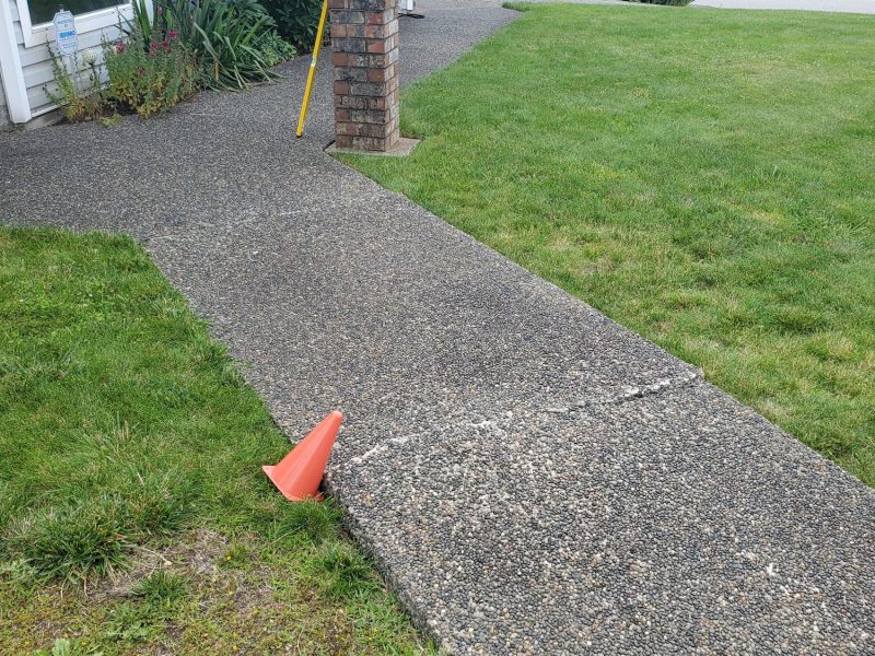 Trip hazard concrete with a cone