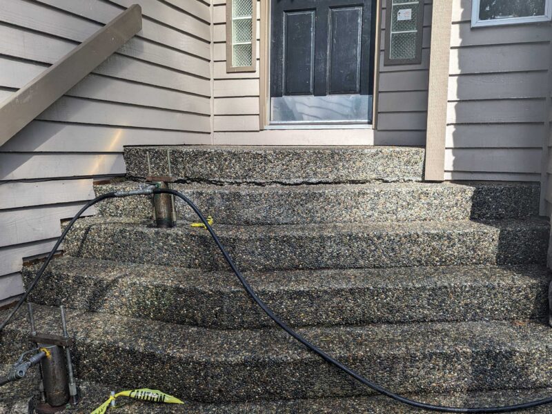 concrete step repair steps with gap