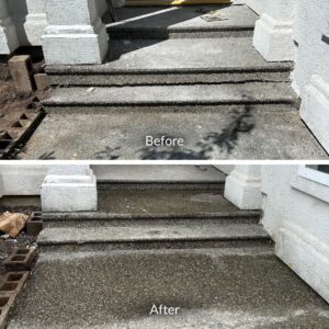 before and after concrete step repair