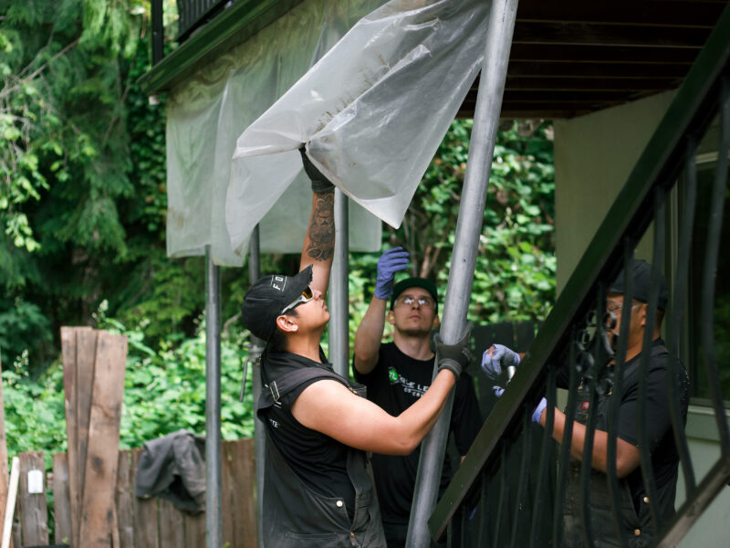 Installing the pier support beams