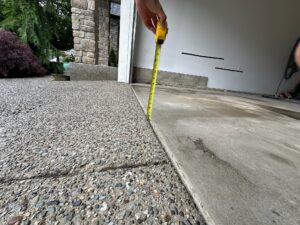 garage door concrete repair