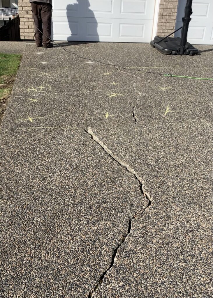 cracked driveway fix concrete driveway 