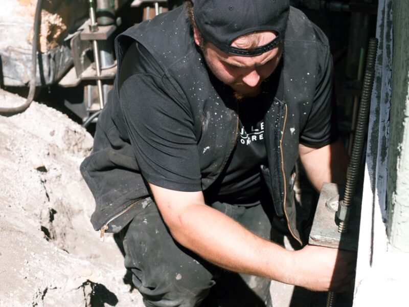 installer working on a pier