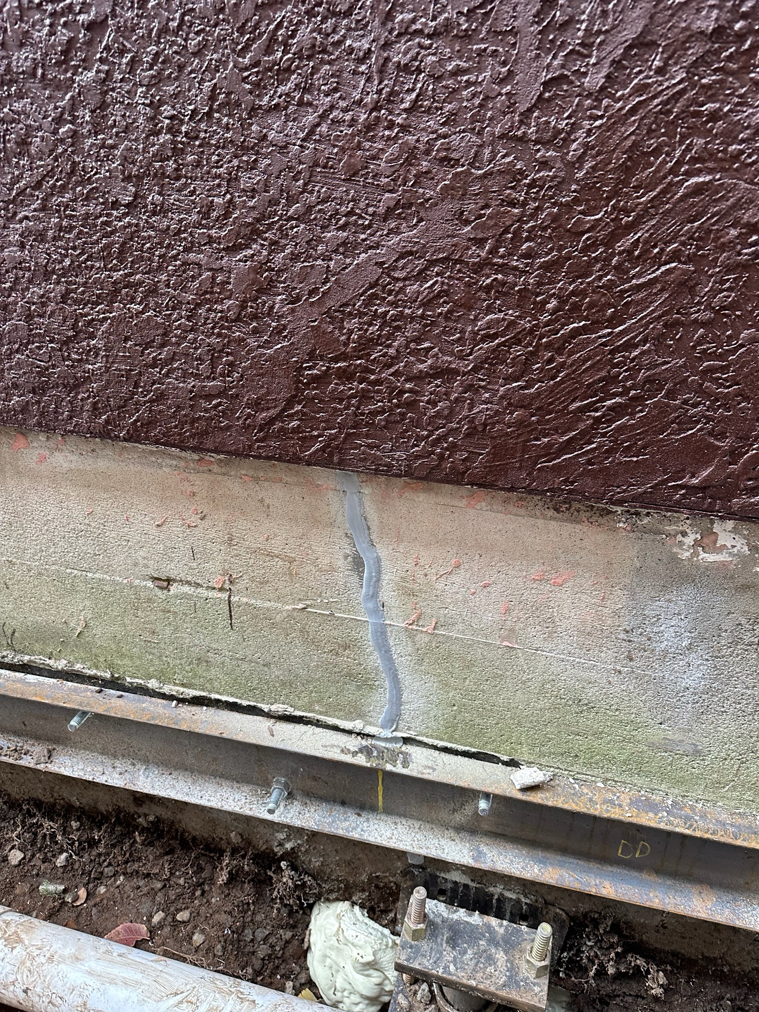 repaired foundation crack