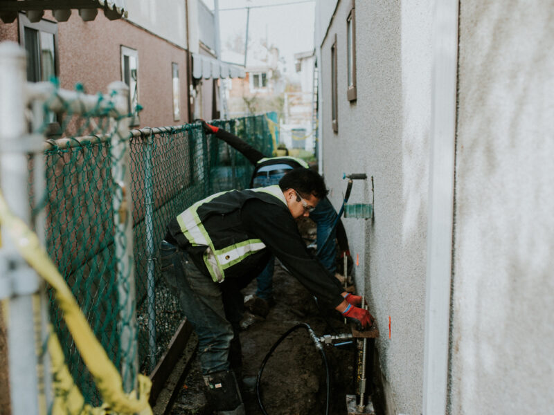 concrete foundation repair on Vancouver home