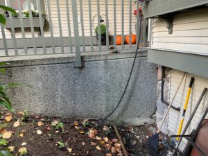 Settlement sloping in concrete front steps