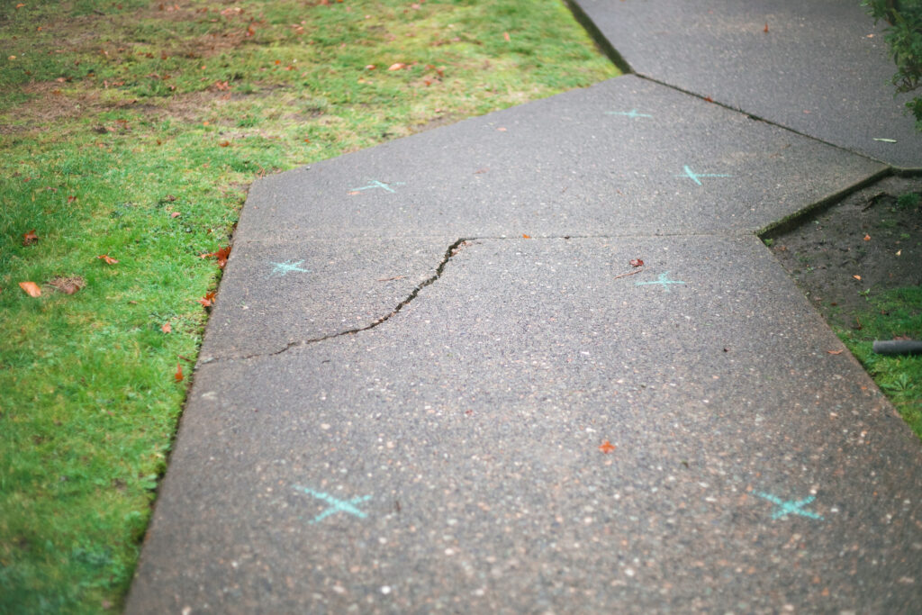 concrete repair before, cracked concrete