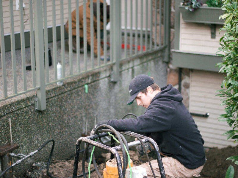 push piers lifting a concrete front porch