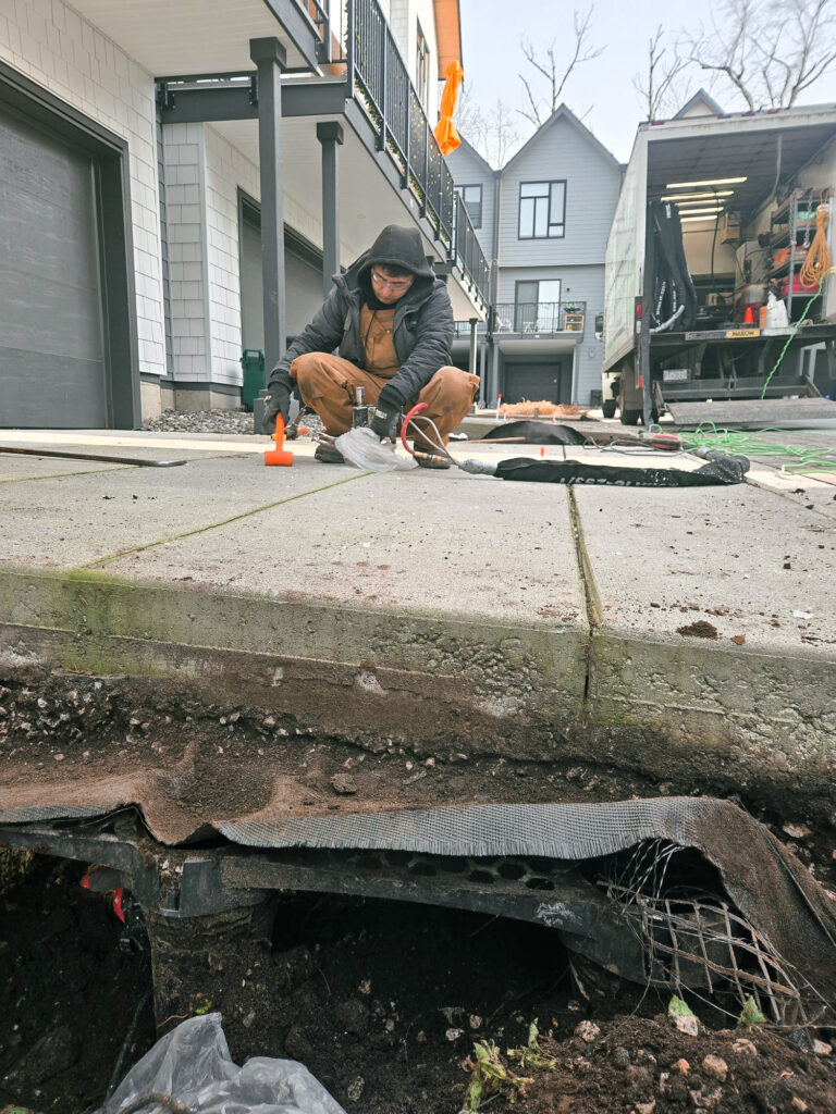 concrete driveway slab with void underneath