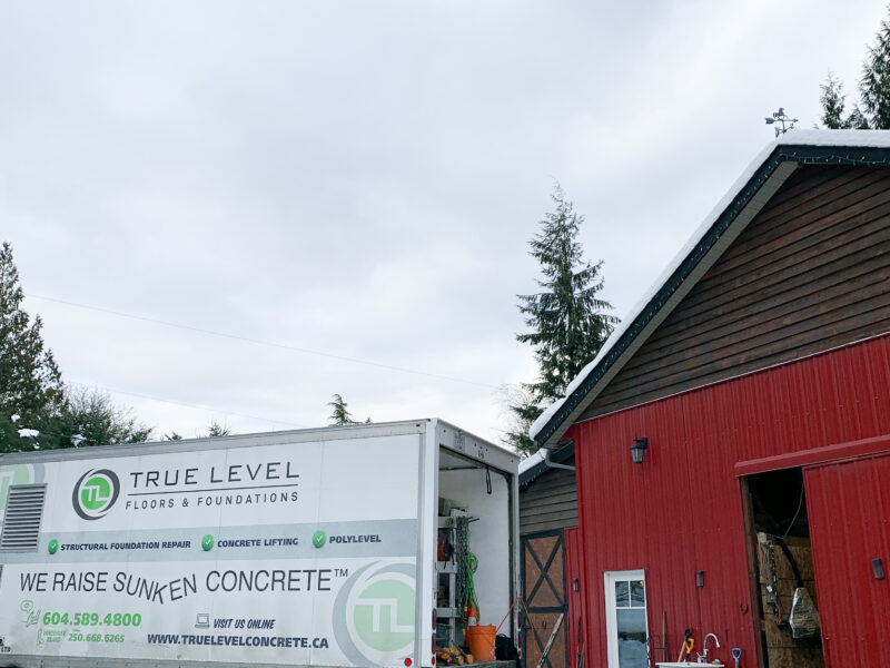 barn floor in lower mainland stable concrete repair void fill